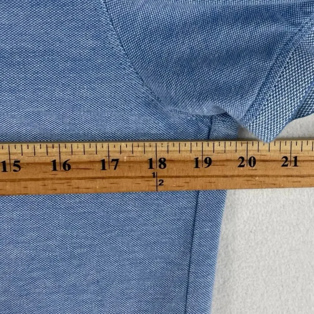 Banana Republic Mens Birdseye Organic Cotton Pique Polo SZ M Antique Blue